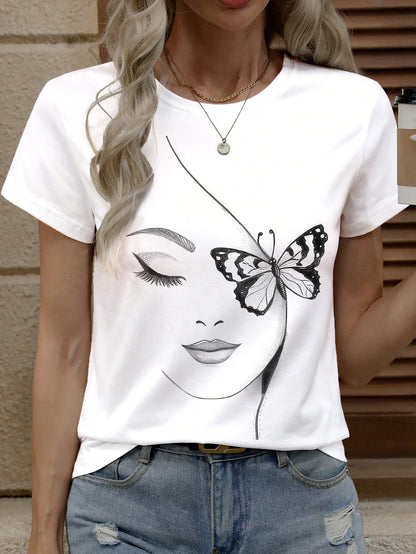 T-Shirt Femme Y2K Imprimé Aesthetic – Style Tendance