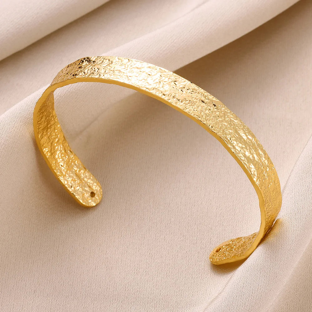 Bracelet Manchette Large Femme Doré – Acier Inoxydable