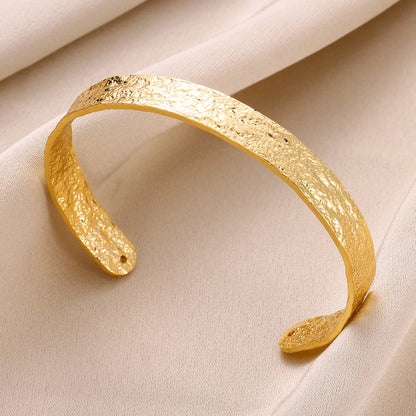 Bracelet Manchette Large Femme Doré – Acier Inoxydable