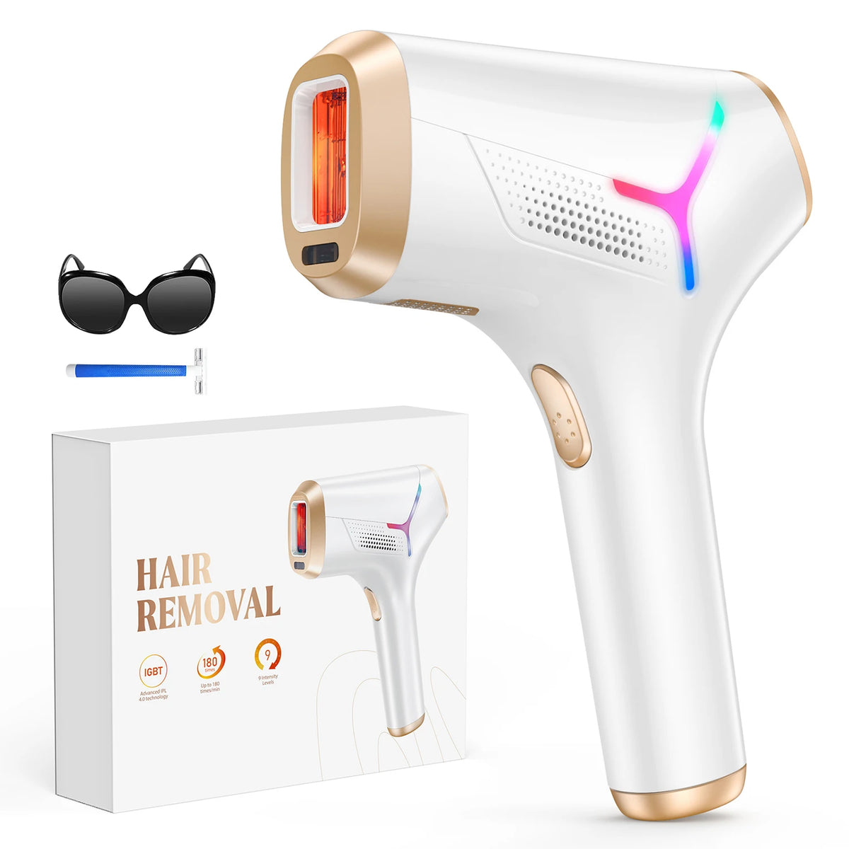 Épilateur IPL à Lumière Pulsée – 990 000 Flashs, 9 Niveaux