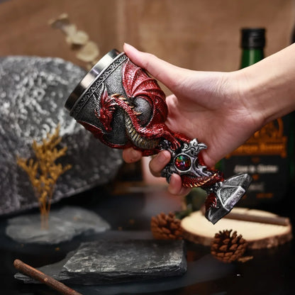 Coupe médiévale décoration dragon 🐉  en inox & résine GTIJARA
