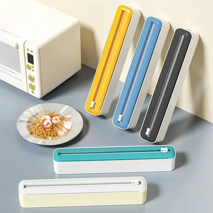 Distributeur Film Alimentaire 2-en-1 avec Cutter – Rangement Cuisine