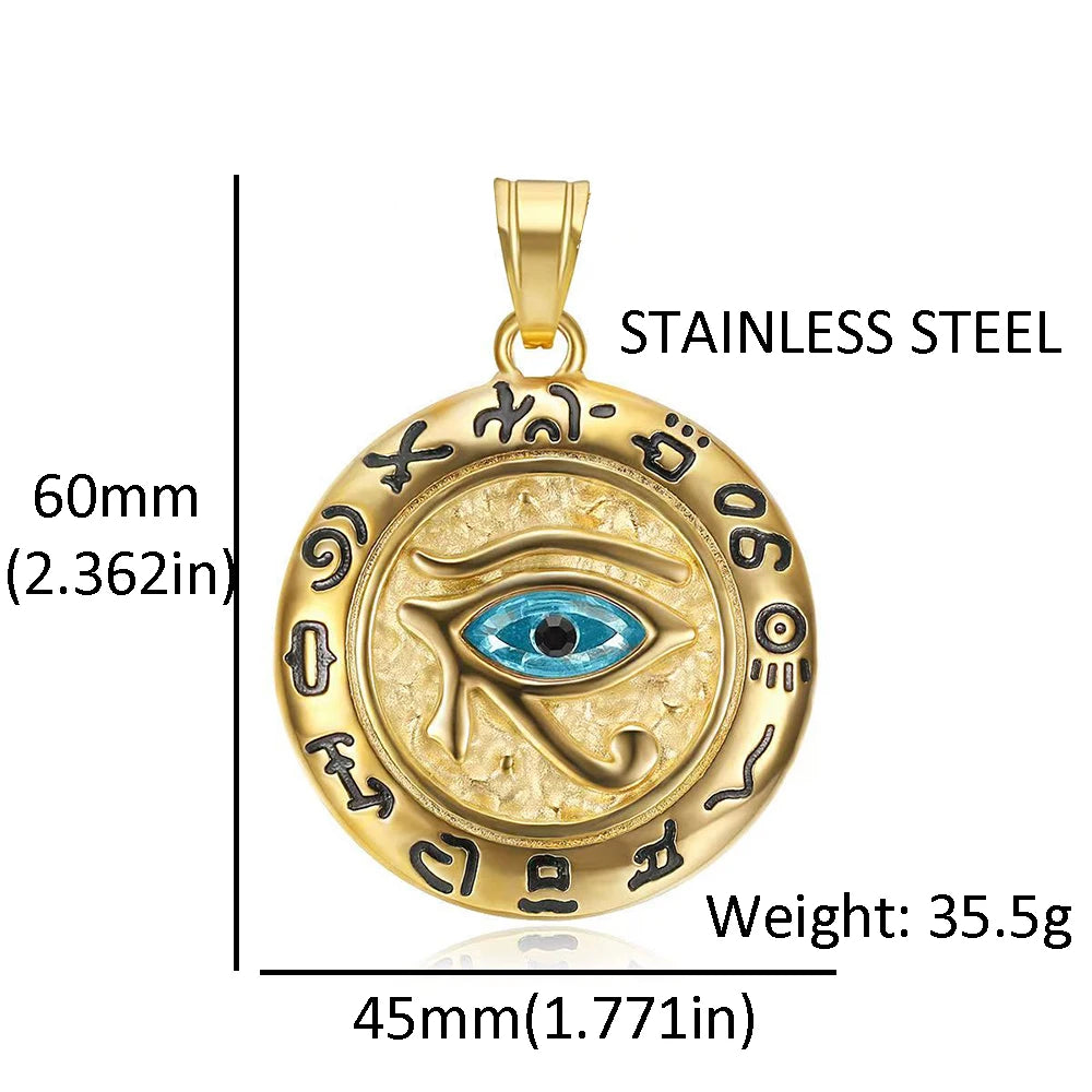 Collier Œil d’Horus Vintage – Acier Inoxydable