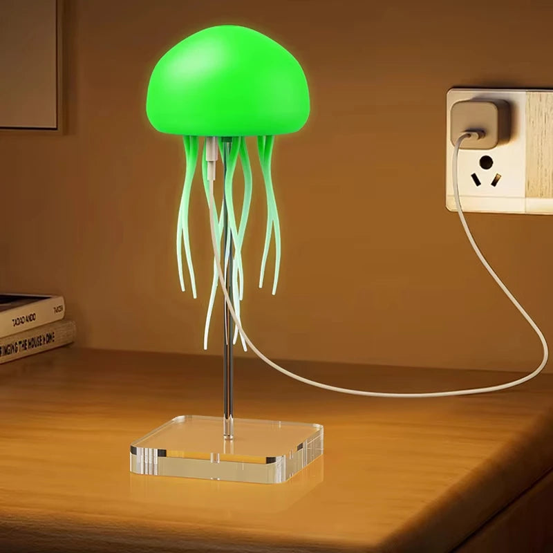 Lampe Méduse LED 🪼 – veilleuse rotative à commande vocale