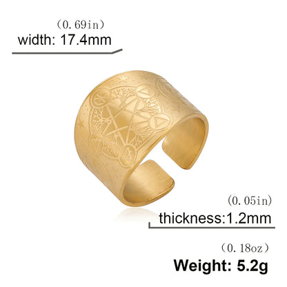 Bague Pentagramme Wicca – Amulette Géométrie Sacrée