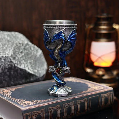 Coupe médiévale décoration dragon 🐉  en inox & résine GTIJARA