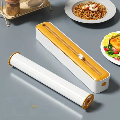 Distributeur Film Alimentaire 2-en-1 avec Cutter – Rangement Cuisine