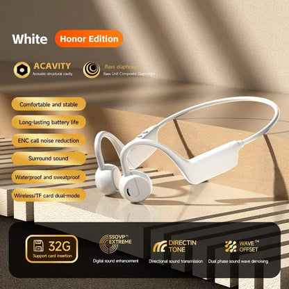 Écouteurs Sport Bluetooth 5.4 Open-Ear – Type Conduction Osseuse, IPX8 & Running