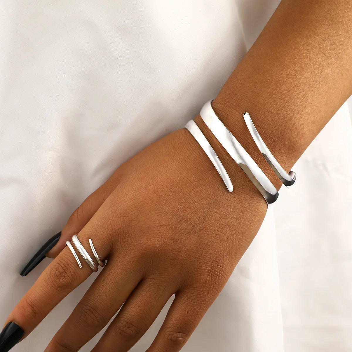 Set Bracelet & Bague Femme – Plaqué Or & Argenté Élégant