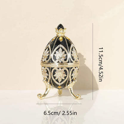 Œuf Fabergé rouge émaillé 💎 – boîte à bijoux & déco élégante