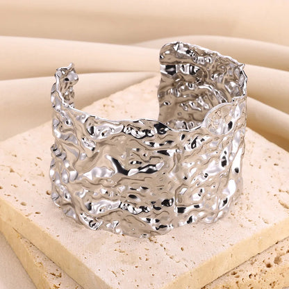 Bracelet Manchette Large Femme Doré – Acier Inoxydable
