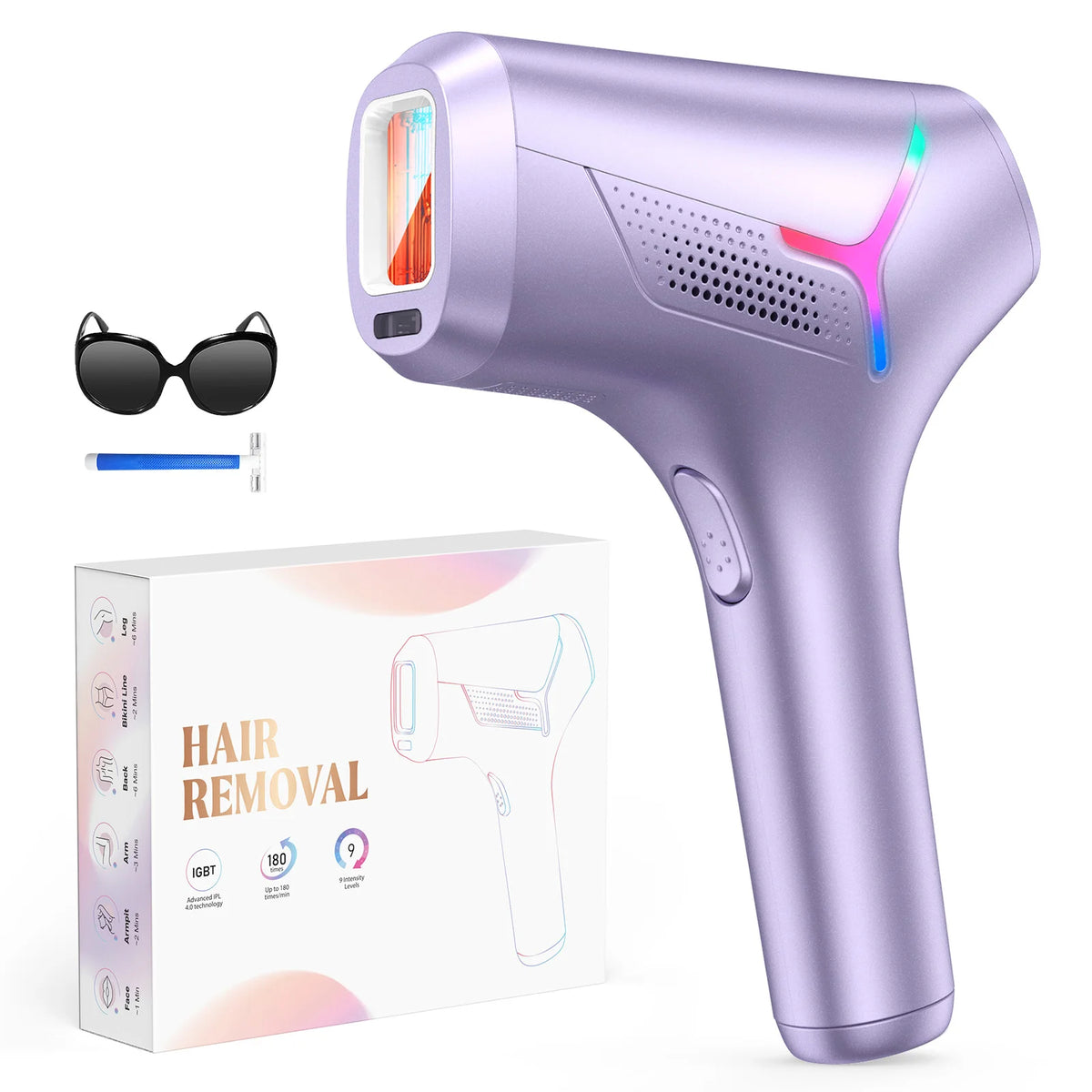 Épilateur IPL à Lumière Pulsée – 990 000 Flashs, 9 Niveaux