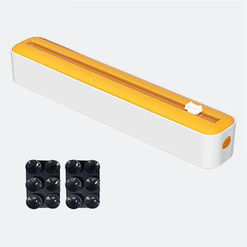 Distributeur Film Alimentaire 2-en-1 avec Cutter – Rangement Cuisine