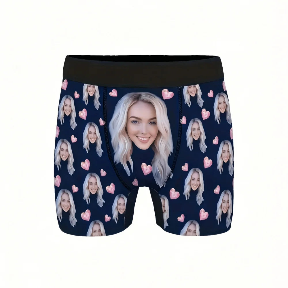 Boxer Homme Personnalisé Photo – Cadeau Drôle Saint-Valentin & Anniversaire