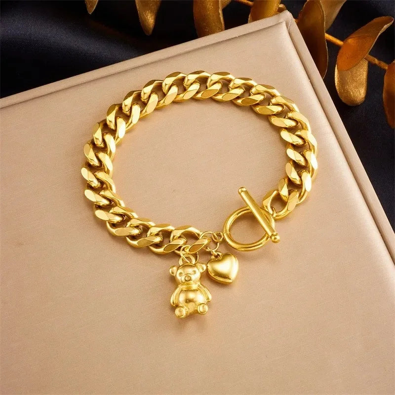 Bracelets chic avec pendentif– Acier Titane