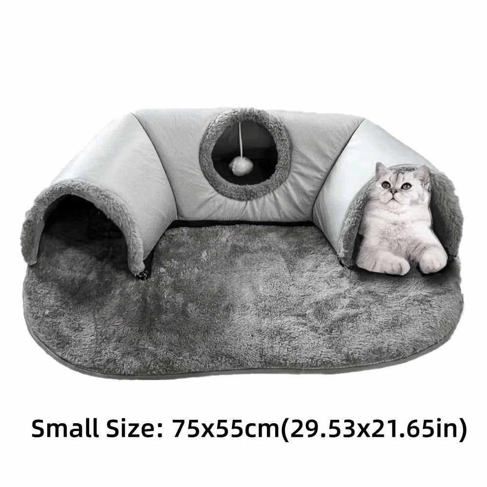 Tunnel & Lit Chaud pour Chat – Antidérapant et Lavable