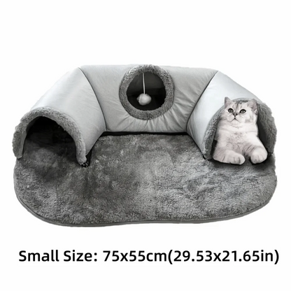 Tunnel & Lit Chaud pour Chat – Antidérapant et Lavable