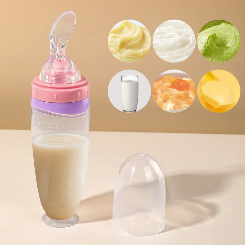 Cuillère Silicone Bébé 120ml – Alimentation Facile & Sécurisée