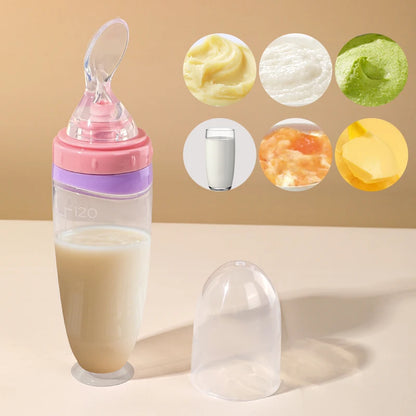 Cuillère Silicone Bébé 120ml – Alimentation Facile & Sécurisée