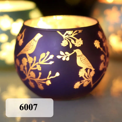 Photophore Étoilé 🎄 Verre Coloré pour Bougie & Déco Noël