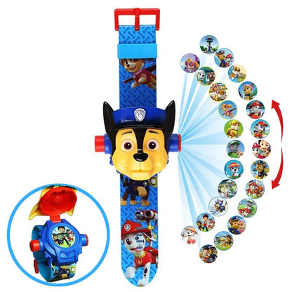 Montre de projection 3D Paw Patrol pour enfants, Chase Marshall Rocky, modèle de dessin animé, ensemble de jouets de figurines d'action, bracelet Animé