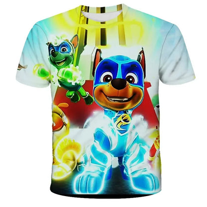T-shirt Enfant Motif Chien Paw Patrol – Manches Courtes, Style 3D