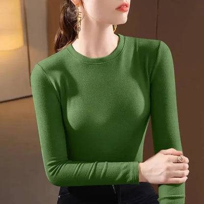 T-Shirt chaud Femme 👚 Slim Fit Manches Longues – Élégant & Confort