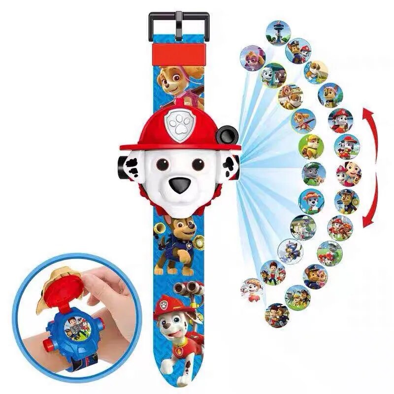 Montre de projection 3D Paw Patrol pour enfants, Chase Marshall Rocky, modèle de dessin animé, ensemble de jouets de figurines d'action, bracelet Animé