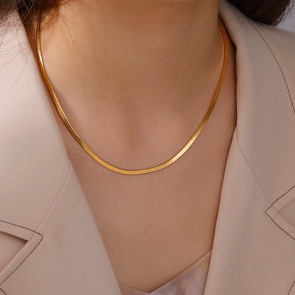 Collier Chaîne Serpent Acier Inoxydable – Plaqué Or Unisexe