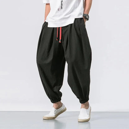 Pantalon Harlan Homme 🧘‍♂️ Style Chinois & Japonais – Confort Ice Silk