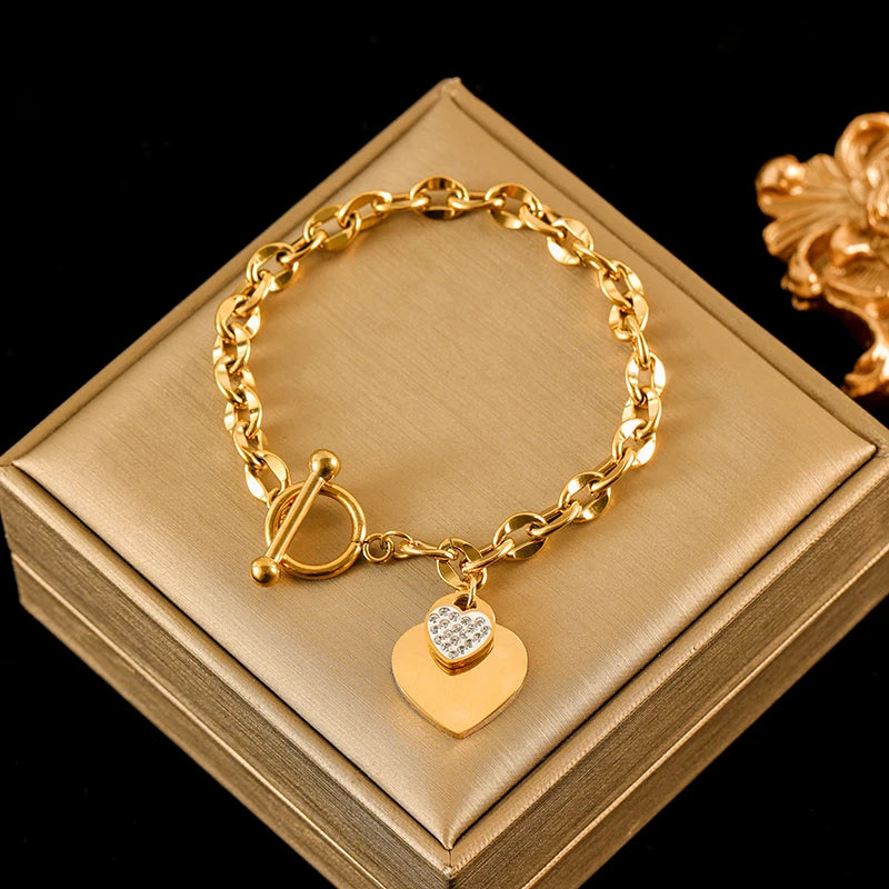 Bracelet Femme Étoiles & Lune – Plaqué Or