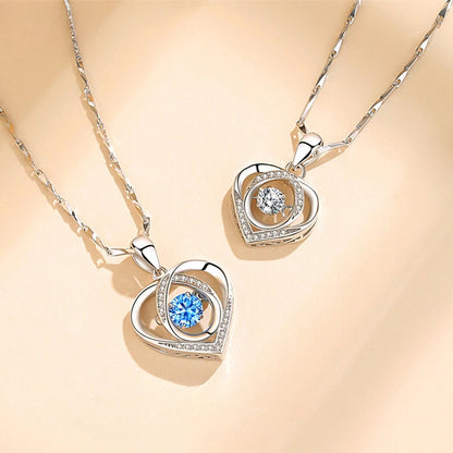 Coffret Bijoux Cœur Bleu – Collier & Bracelet Élégant