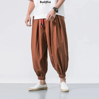 Pantalon Harlan Homme 🧘‍♂️ Style Chinois & Japonais – Confort Ice Silk