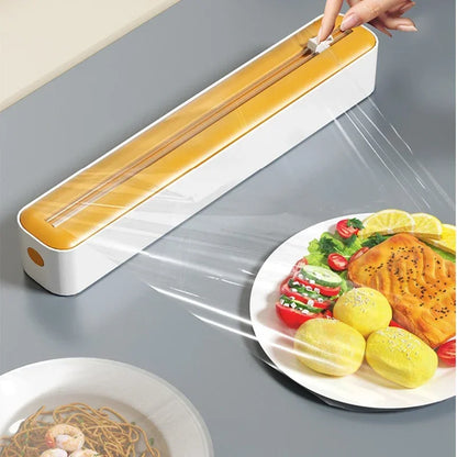 Distributeur Film Alimentaire 2-en-1 avec Cutter – Rangement Cuisine