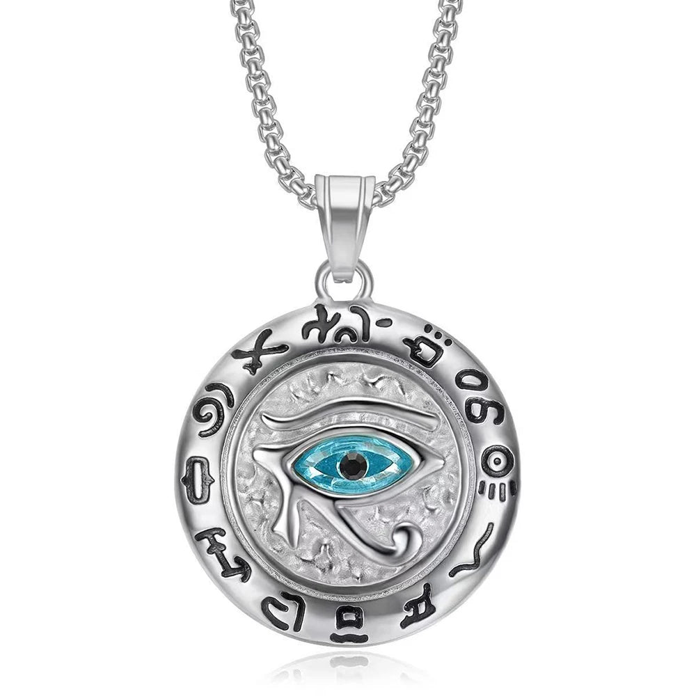 Collier Œil d’Horus Vintage – Acier Inoxydable