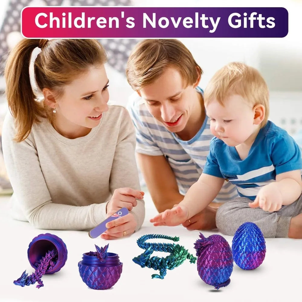 Œuf Dragon Caméléon 3D 🐉 – Jouet déco anti-stress