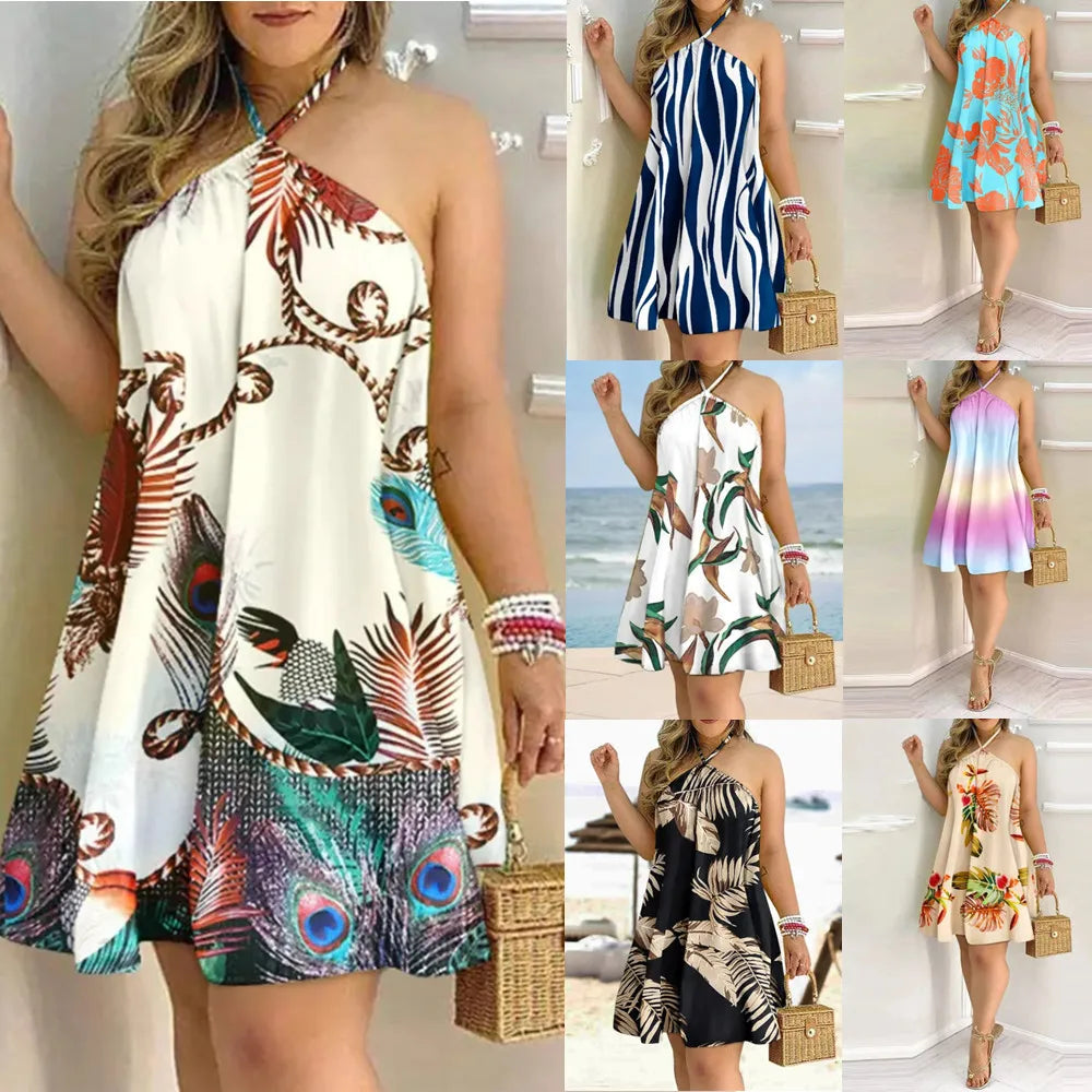 Robe Été Femme Épaules Dénudées – Imprimée, Légère & Fluide