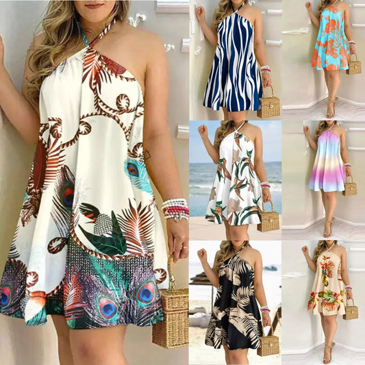 Robe Été Femme Épaules Dénudées – Imprimée, Légère & Fluide