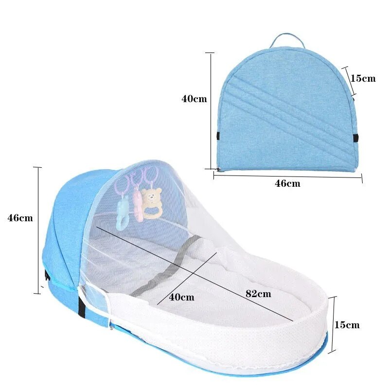 Nid pour bébé ,enfants portable, lit de voyage CPull avec moustiquaire, berceau pliable pour nouveau-né, panier de couchage pour bébé