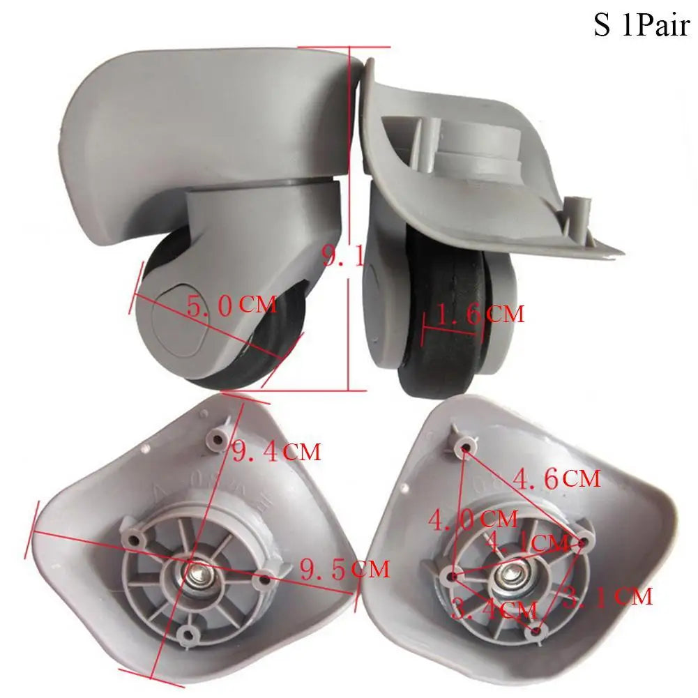 Roues de Valise de Rechange – Paire en Caoutchouc pour Trolley