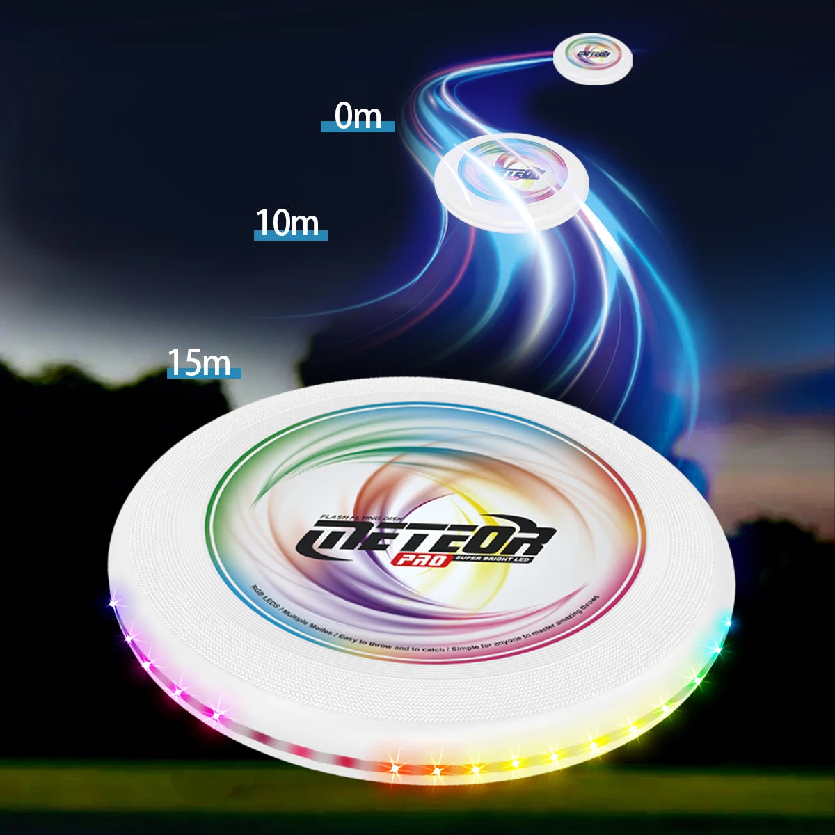 Disque Volant LED Lumineux – Jeu Extérieur Nuit, Jardin & Été