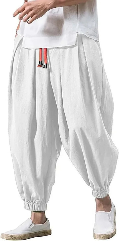 Pantalon ample homme été 👖 – coton & lin style Harajuku