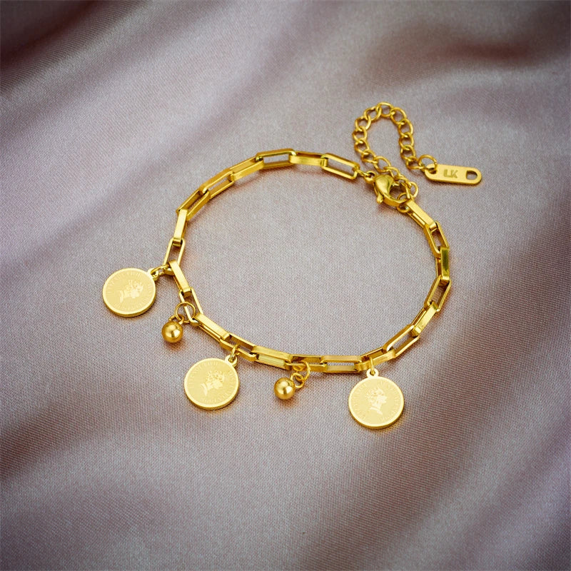 Bracelet Femme Croix & Cœur – Plaqué Or
