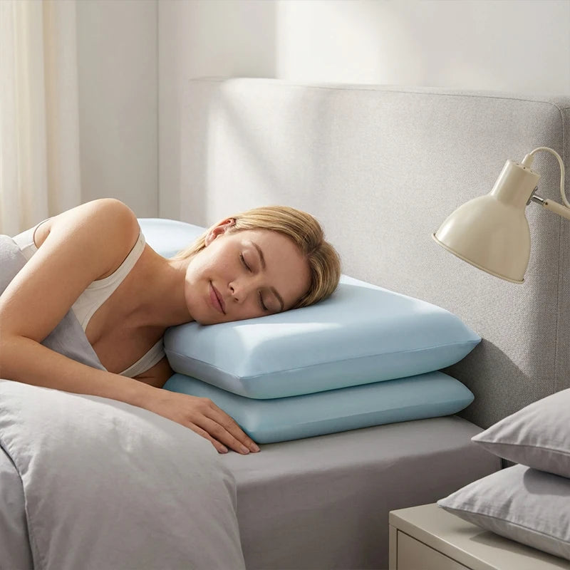 Taie d’Oreiller Rafraîchissante Ice Silk – Housse Été Lavable