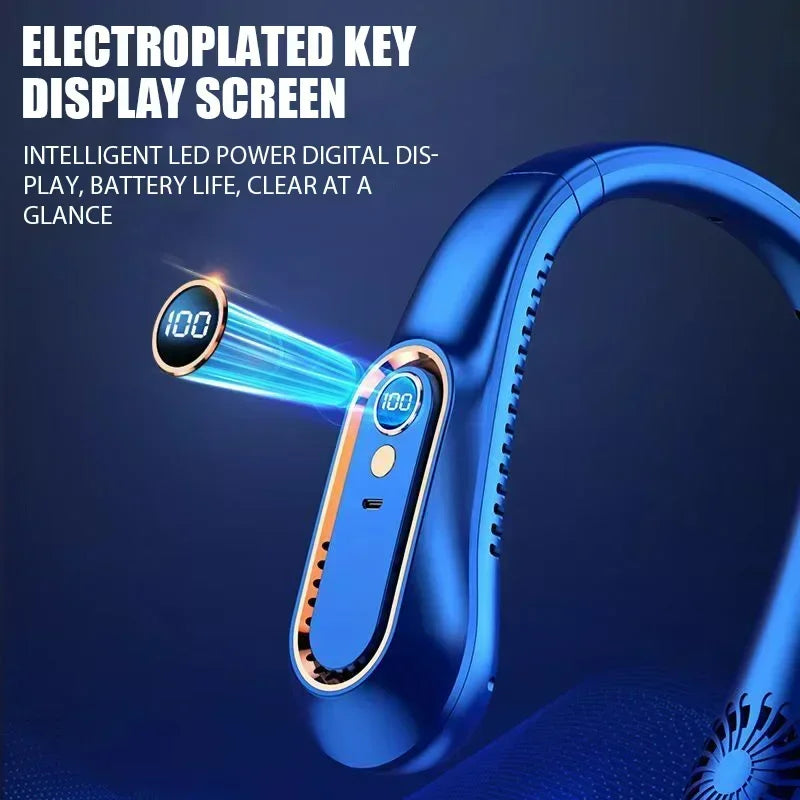 Ventilateur de Cou Sans Pales – USB Rechargeable & Silencieux