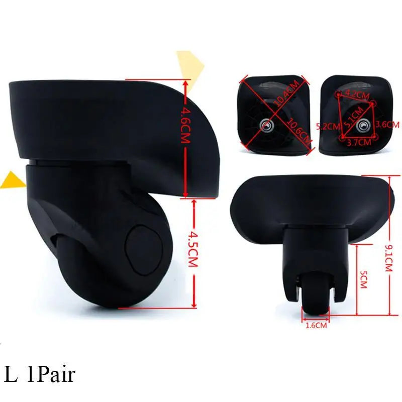 Roues de Valise de Rechange – Paire en Caoutchouc pour Trolley