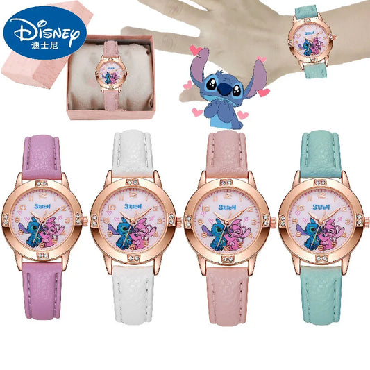 Montre Enfant Disney Stitch – Kawaii Lilo & Angel Minimaliste