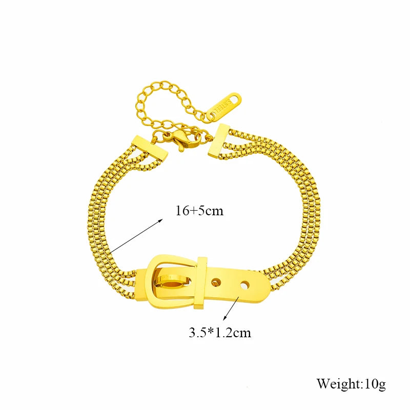Bracelet Femme Croix & Cœur – Plaqué Or