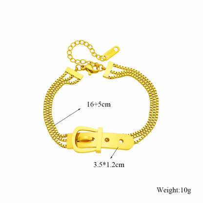 Bracelet Femme Croix & Cœur – Plaqué Or