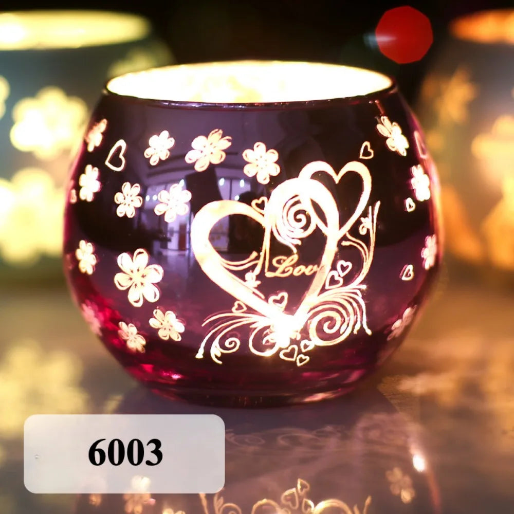 Photophore Étoilé 🎄 Verre Coloré pour Bougie & Déco Noël